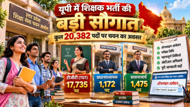 UP TGT Recruitment 2026: उत्तर प्रदेश शिक्षा सेवा चयन आयोग ने टीजीटी के 17,735 पदों, प्रधानाध्यापक के 1,172 पदों और प्रधानाचार्य के 1,475 पदों पर भर्ती के लिए विज्ञापन जारी किए हैं। कुल 20,382 पदों पर चयन किया जाएगा। टीजीटी के लिए आवेदन 24 अक्टूबर से शुरू होंगे, जबकि प्रधानाध्यापक और प्रधानाचार्य के लिए आवेदन 23 अक्टूबर 2026 से शुरू हो चुके हैं। जानें आवेदन की अंतिम तिथि, परीक्षा कार्यक्रम, OTR प्रक्रिया और आधिकारिक वेबसाइट से जुड़ी पूरी जानकारी।