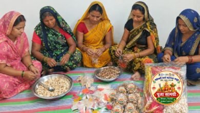 वाराणसी के हरहुआ ब्लॉक स्थित मुर्दहा गांव में माहेश्वरी स्वयं सहायता समूह की महिलाएं नवरात्र के लिए पूजा कॉम्बो पैक तैयार कर रही हैं। मां दुर्गा की चुनरी, रोली, चंदन, सिंदूर, अक्षत, धूप, कपूर, कलावा और हवन सामग्री से सजे इन पैकों को प्रेरणा मार्ट के माध्यम से बाजार मिल रहा है। वाराणसी में संचालित 65 प्रेरणा मार्ट ग्रामीण महिला उद्यमियों को बिक्री का अवसर दे रहे हैं। जानिए कैसे स्वयं सहायता समूह महिलाओं की आमदनी, आत्मविश्वास और आर्थिक आत्मनिर्भरता बढ़ाने में मददगार बन रहे हैं।